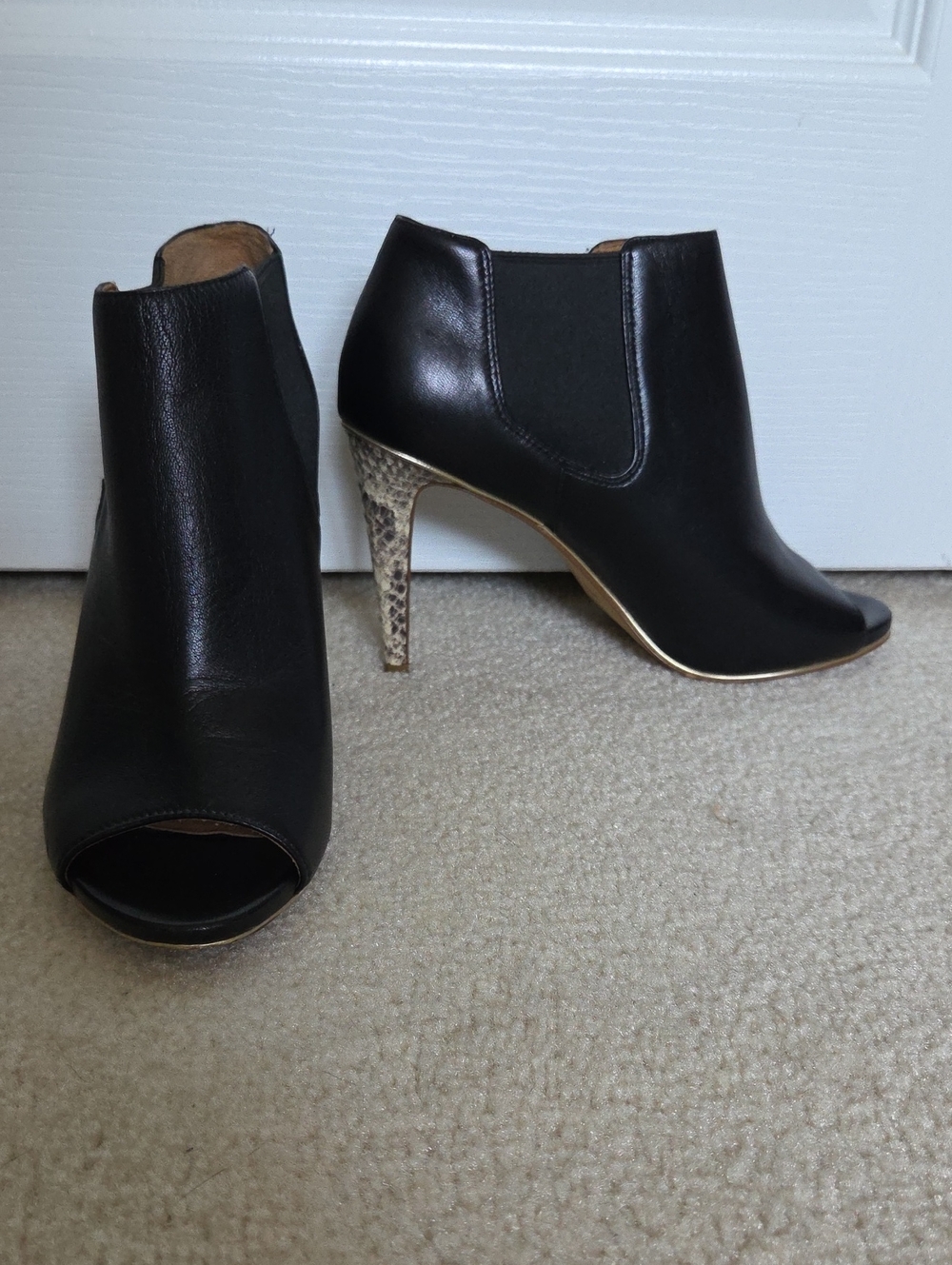 Nearly New Coach Adrianna Leather Peep-Toe Booties